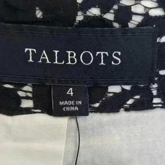 Talbots NWT New Womens Black White Lace A Line Skirt Size 4 - Picture 7 of 10